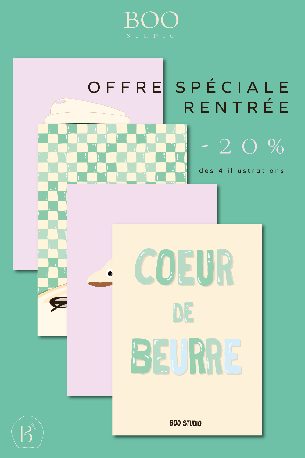 Affiche Coeur de beurre en bleu