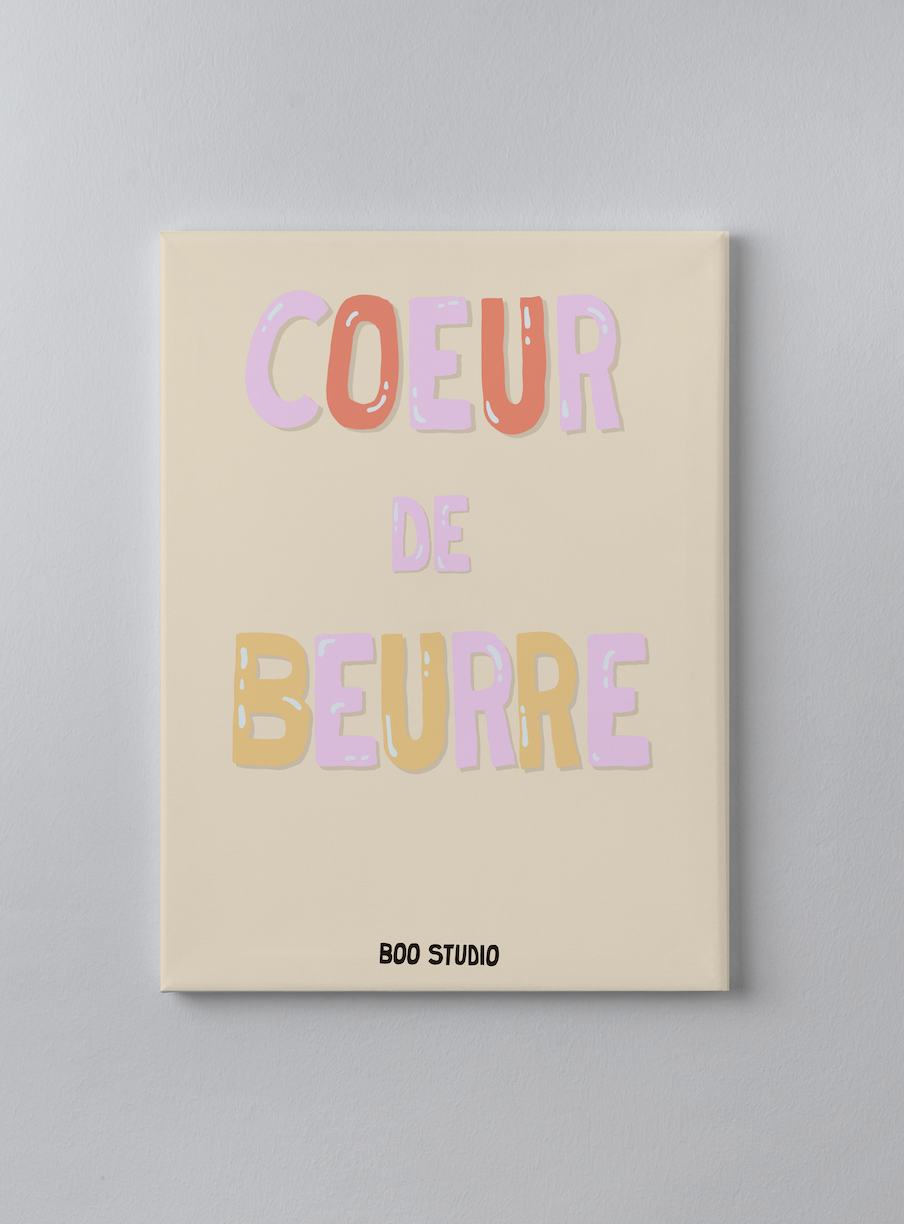 Affiche Coeur de beurre en rose