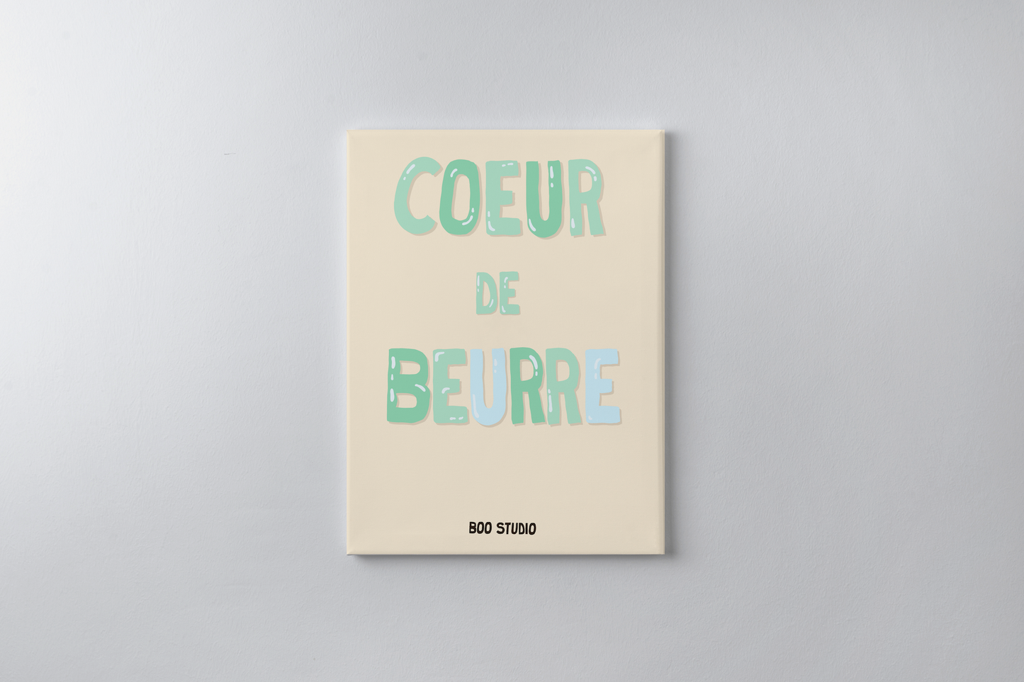 Affiche Coeur de beurre en bleu