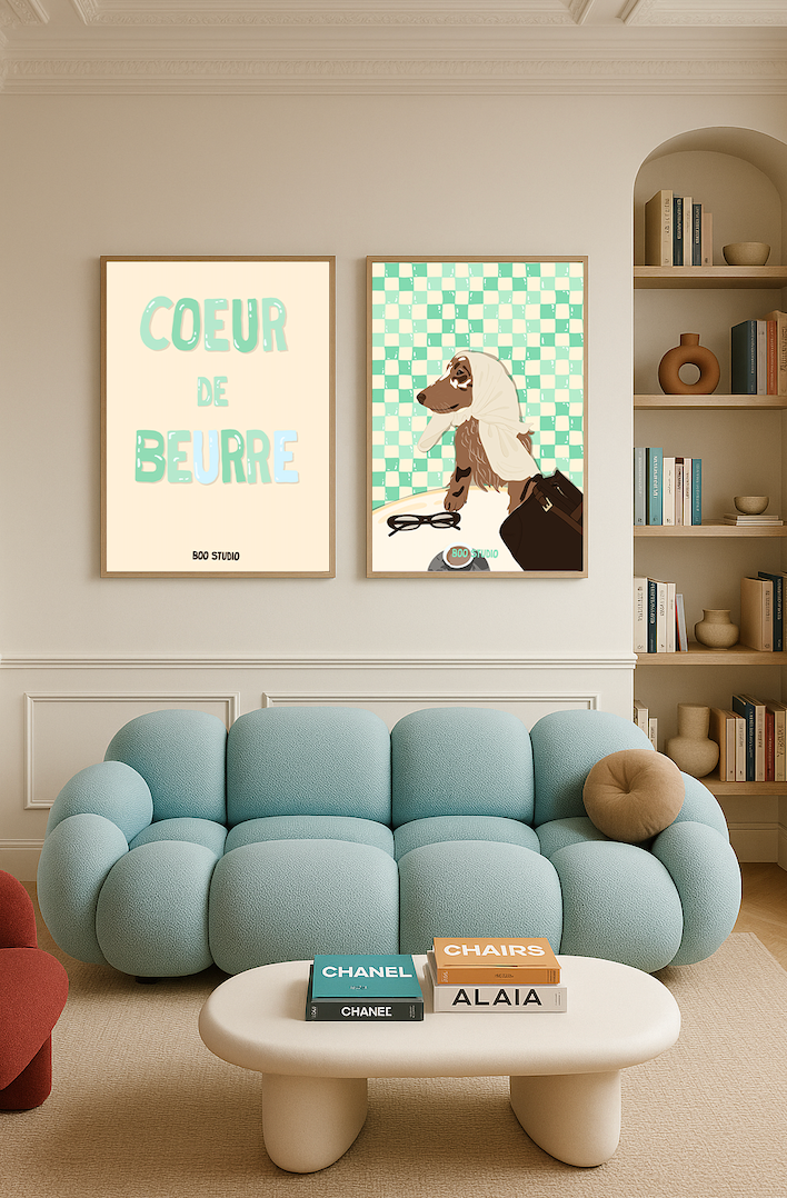 Affiche Coeur de beurre en bleu
